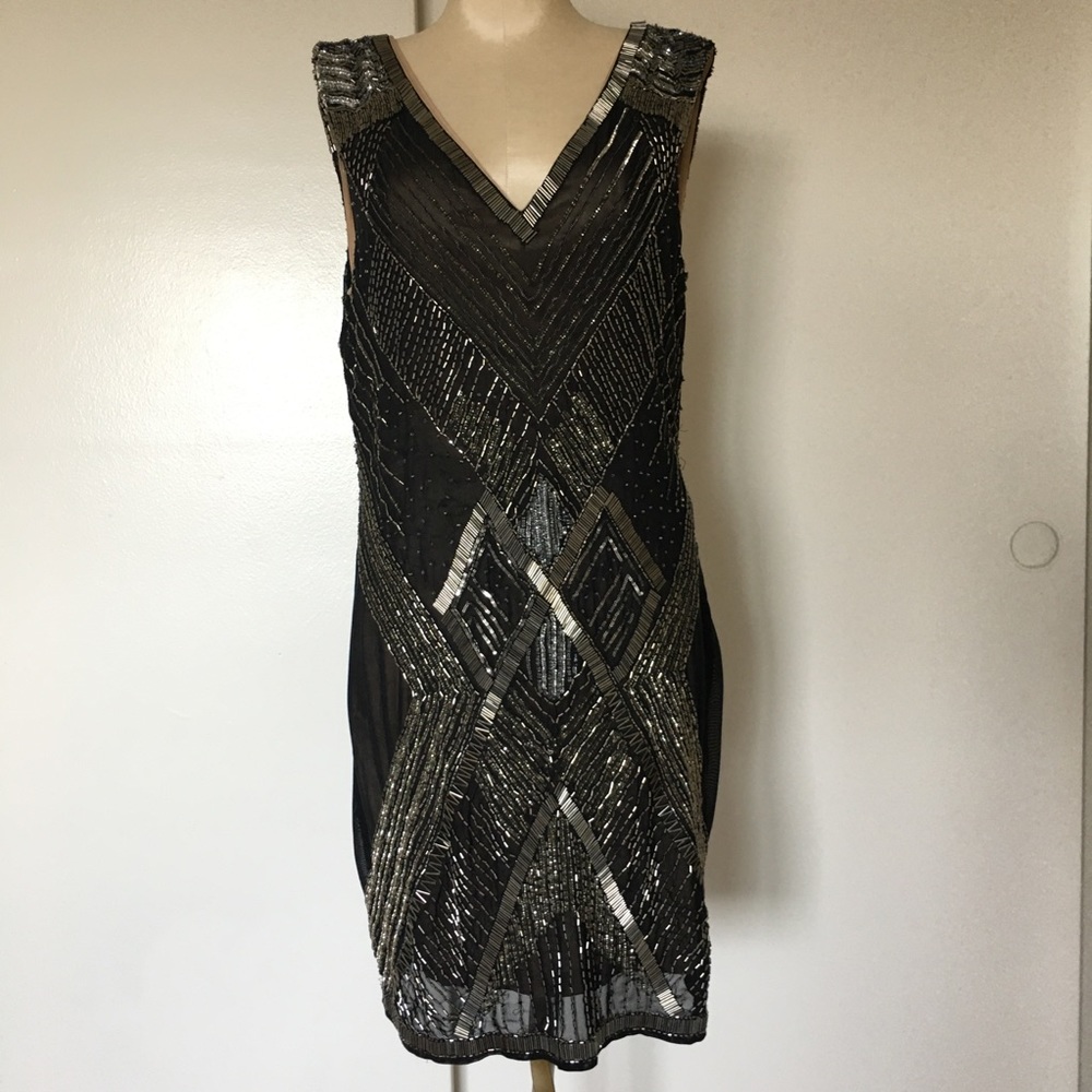 NWOT Scherrer Beaded Embellished Flapper Dress
